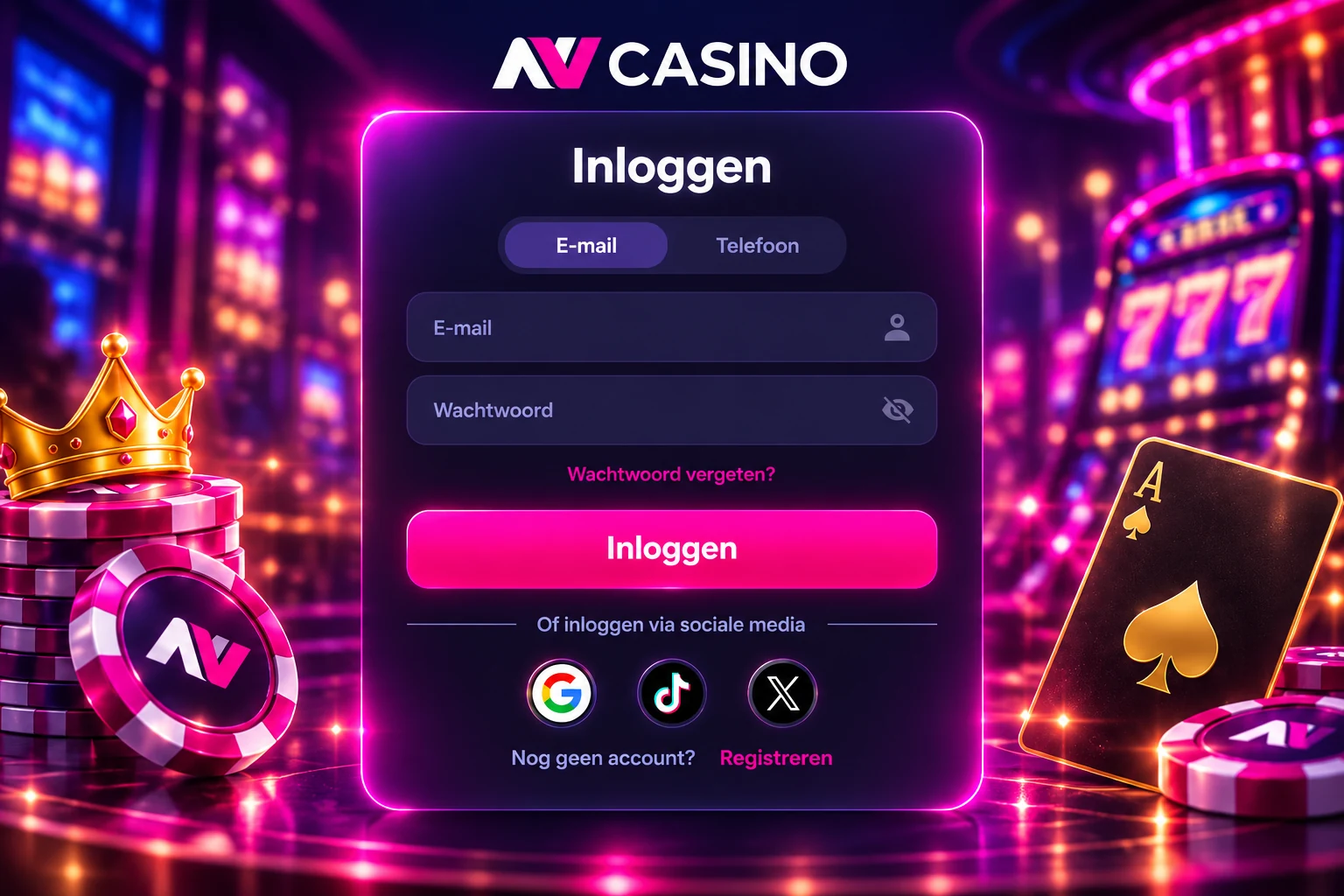 Inloggen met e-mailadres en wachtwoord